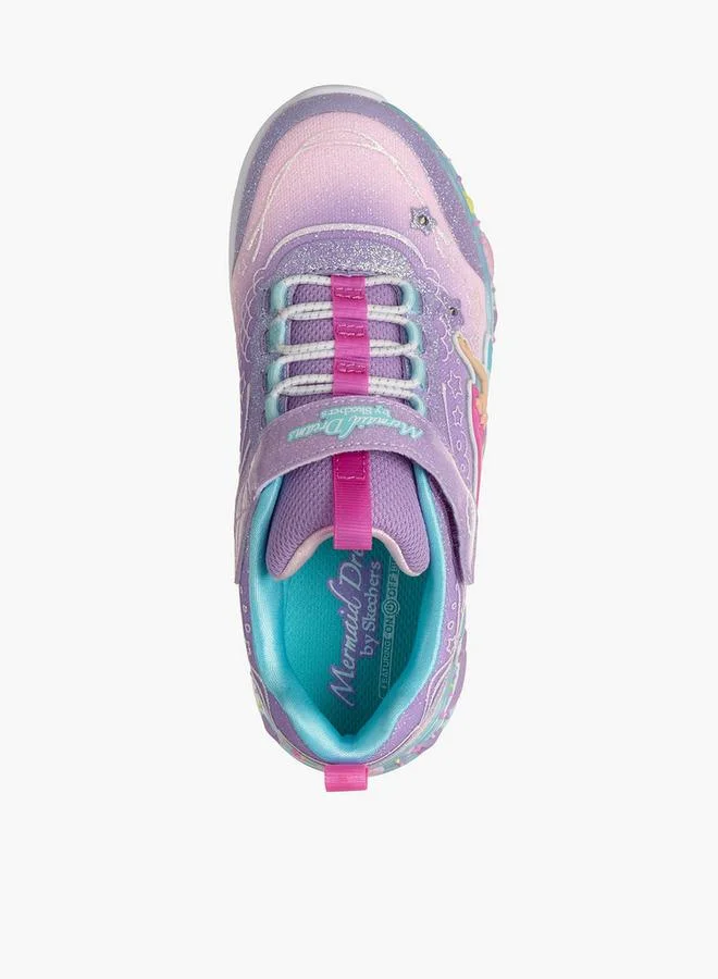 SKECHERS Girls Mermaid Dreams Hook & Loop Sneakers